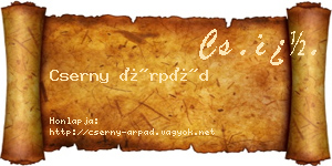 Cserny Árpád névjegykártya