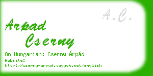 arpad cserny business card