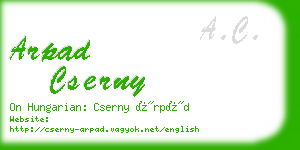 arpad cserny business card